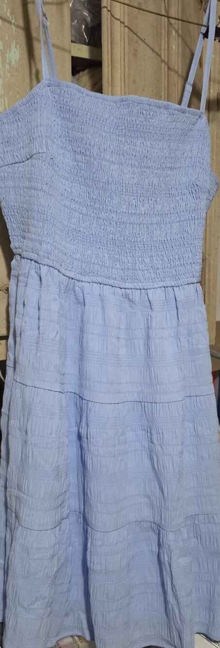 Womens Sleeveless Smocked Mini Dress Flowy Cute Summer Boho Spaghetti Strap L